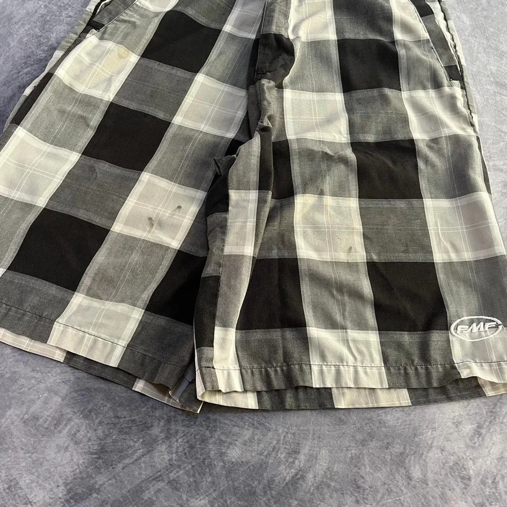 Y2K 2000s Grunge Indie Skater Workwear Streetwear Hip Hop Baggy Plaid Shorts